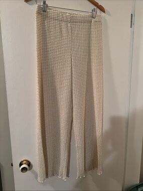 Wilfred Cream Textured Wide-Leg Knit Pants